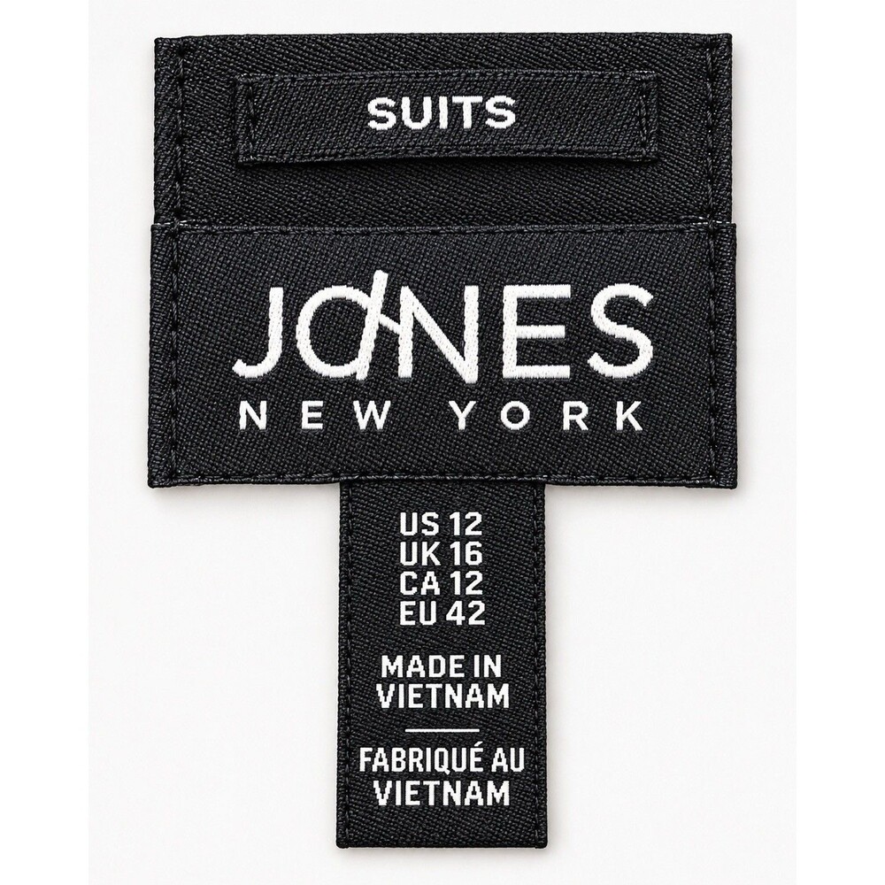 Jones New York Gray Herringbone Skirt Suit 12 Office Siren Corporate Chic - Picture 12 of 16